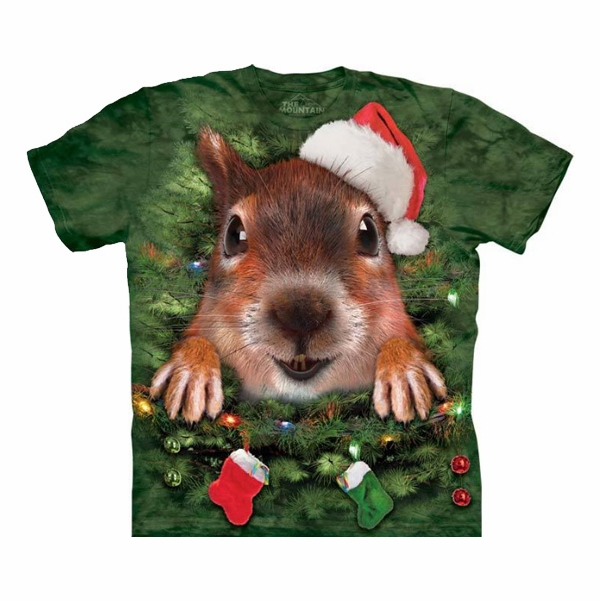Christmas Tree Squirrel Tie Dye Shirt