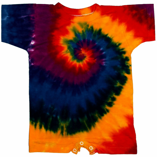 Dark Rainbow Spiral Baby Rompers