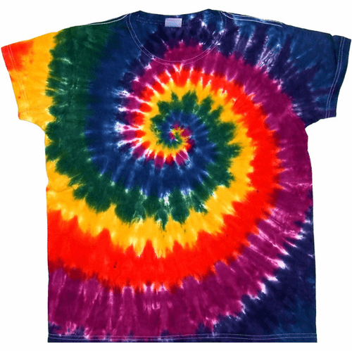 Dark Rainbow Spiral Ladies Cut T-Shirt