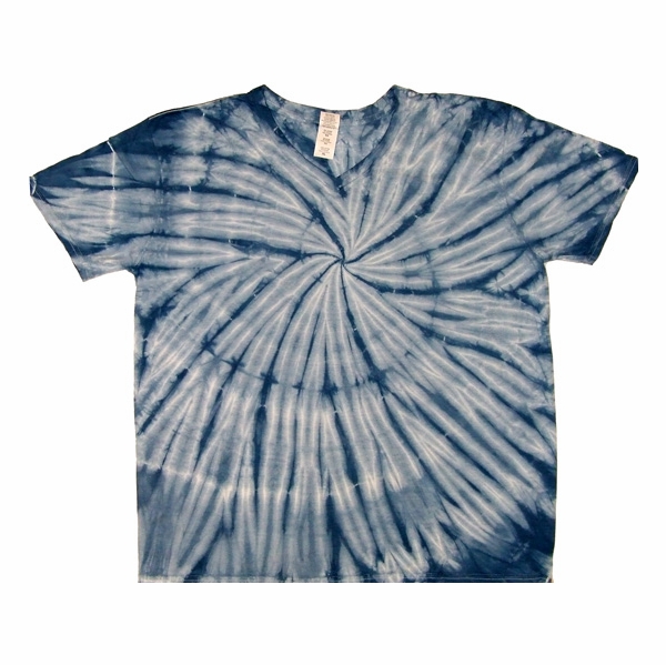 Denim Spiral Tie Dye V-Neck Shirts