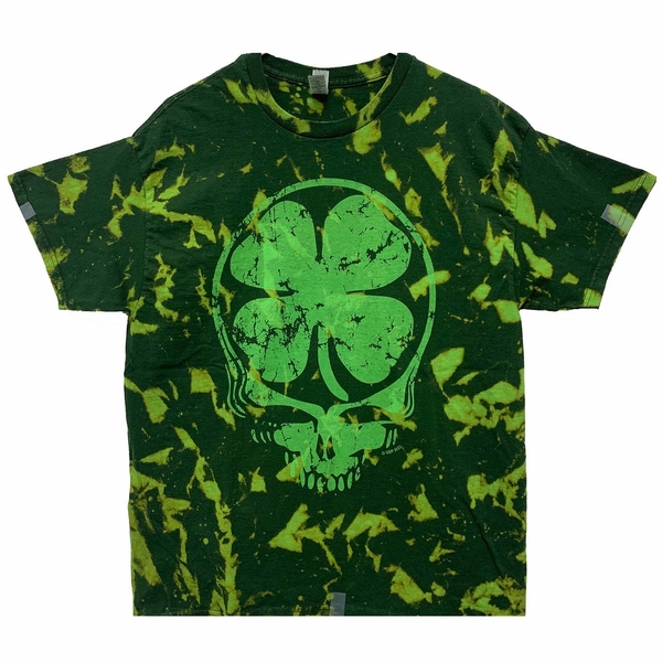 Distressed Shamrock Stealie Tie Dye Shirt