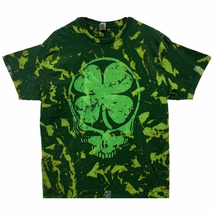 Distressed Shamrock Stealie Tie Dye Shirt