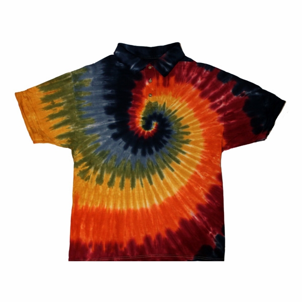 Earth Spiral Golf Tie Dye Shirts