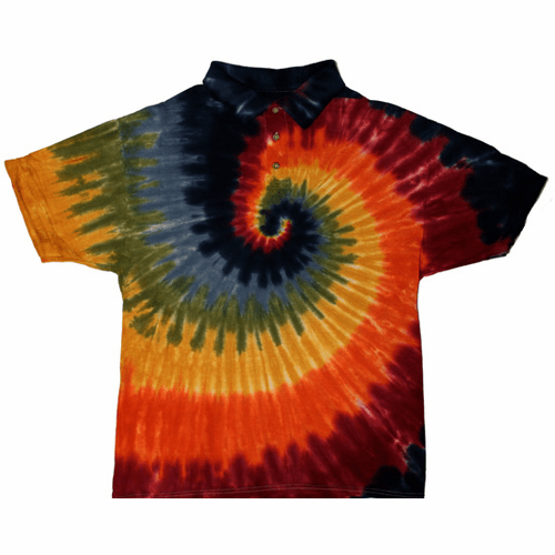 Earth Spiral Golf Tie Dye Shirts
