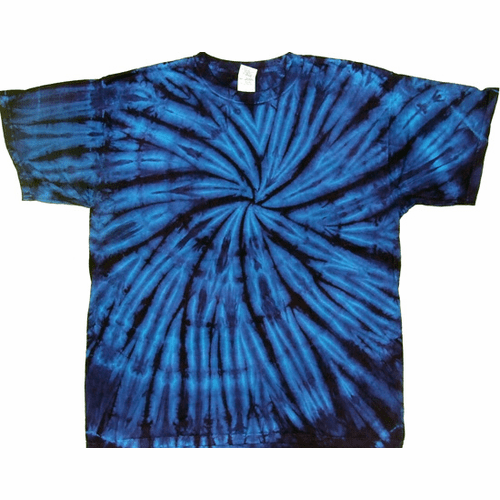 Electric Blue and Purple Spiral Tie Dye T Shirt