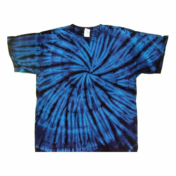 Electric Blue and Purple Spiral Tie Dye T Shirt