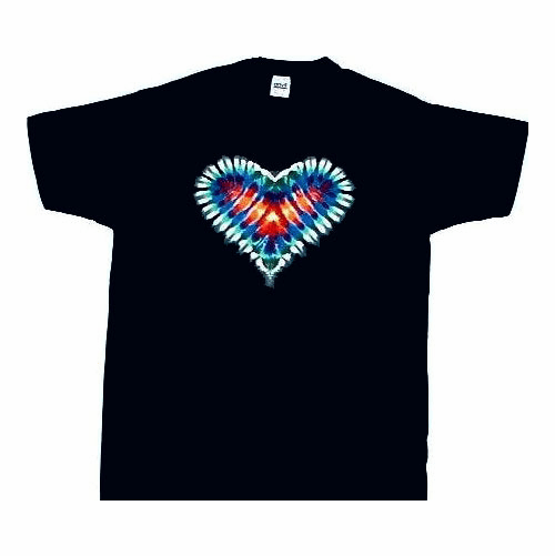 Extreme Rainbow Heart on Black T Shirt