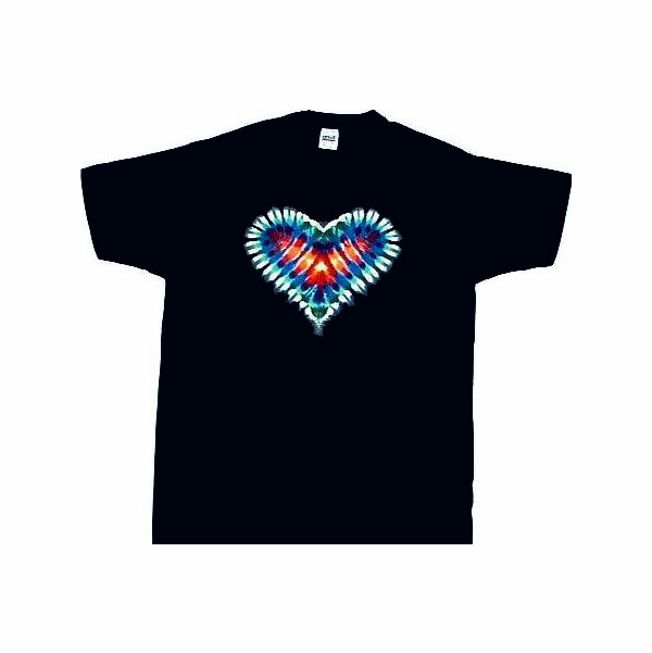 Extreme Rainbow Heart on Black T Shirt