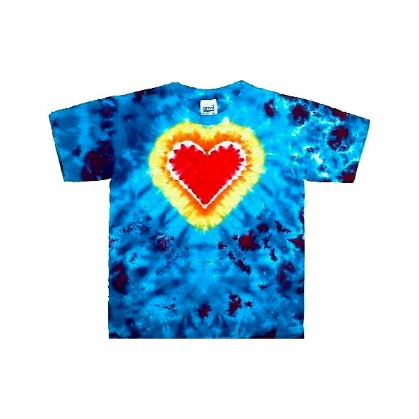 Heart on Blue & Purple Tie Dye Kids T-Shirts