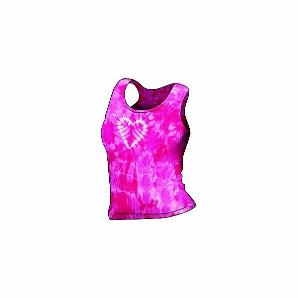 Heart on Pink Crinkle Stretch Women's Tank Top