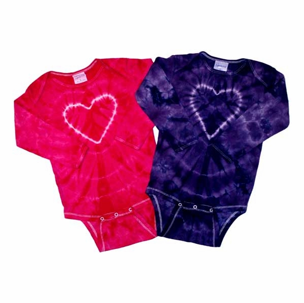 Heart on Pink/Purple Crinkle Infant Creepers