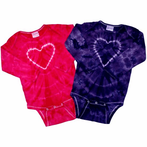 Heart on Pink/Purple Crinkle Infant Creepers