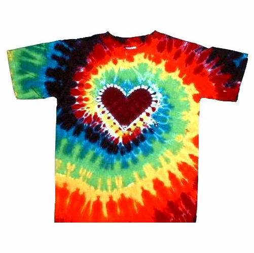 Heart on Rainbow Spiral Tie Dye Kids T-Shirts