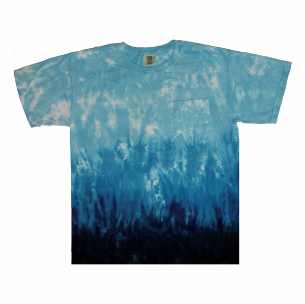 Horizontal Blues Crinkle Pocket Shirt