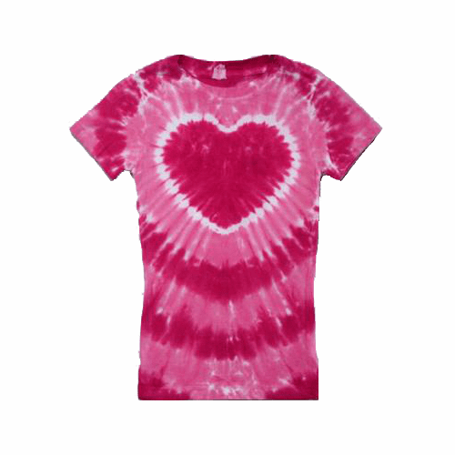 Hot Pink Tie Dye Heart Shirt - Ladies