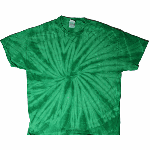 Kelly Green Spiral Budget Tie Dye T Shirt