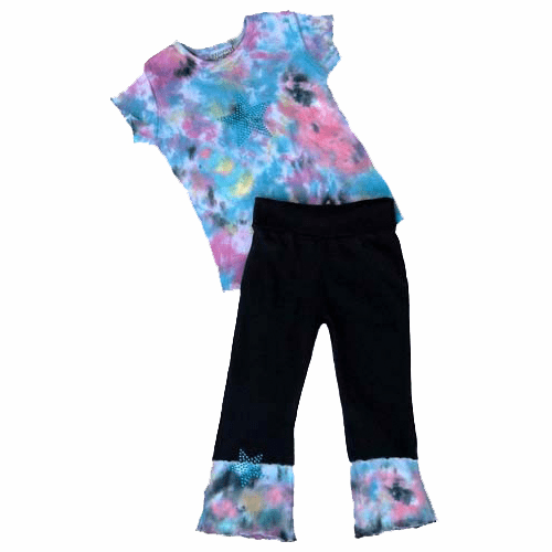 Multi-Color Top With Black Pants - Girls Outfits