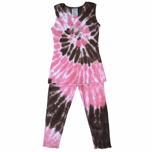 Pink and Brown Girls Tunic Outfit