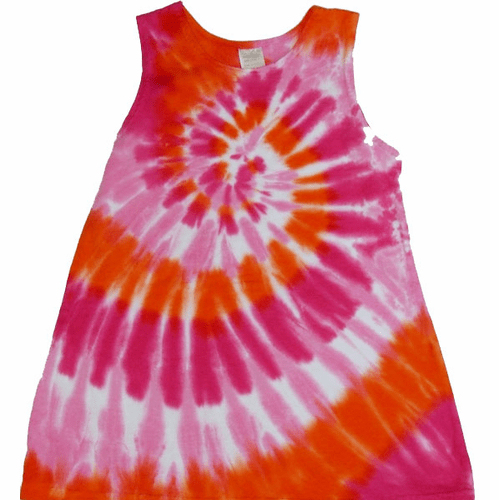 Pink and Orange Spiral Tank Dress