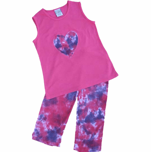 Pink & Purple Heart Two Piece Girl Clothes