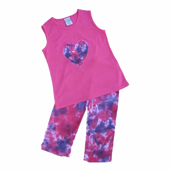 Pink & Purple Heart Two Piece Girl Clothes