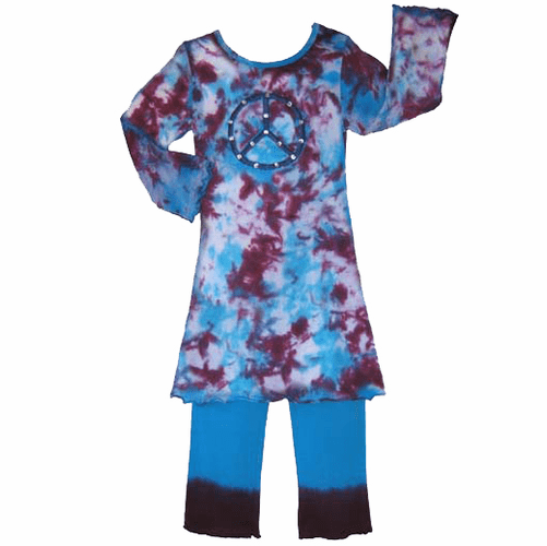 Purple & Blue Peace Sign Outfit