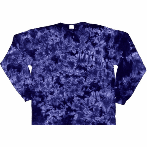 Purple Crinkle Tie Dye T-Shirt - Long Sleeve