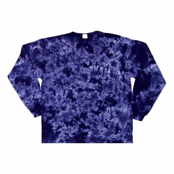 Purple Crinkle Tie Dye T-Shirt - Long Sleeve