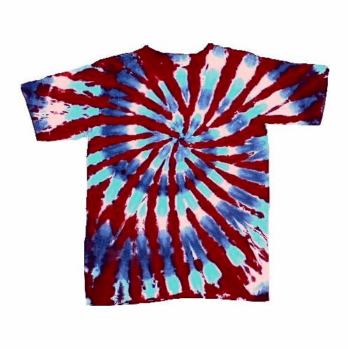 Purple Spiral on Blue Tie Dye Kids T-Shirts