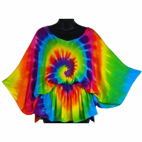 Rainbow Butterfly Poncho Top