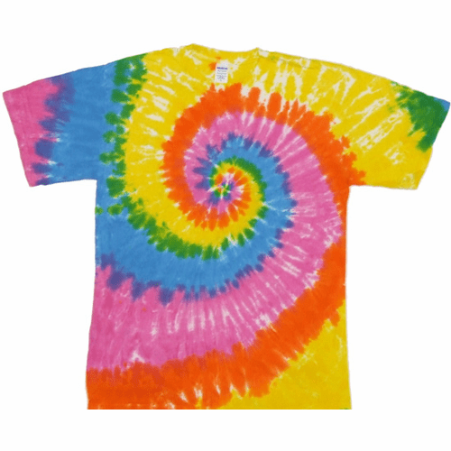 Rainbow Light Spiral Tie Dye T Shirt