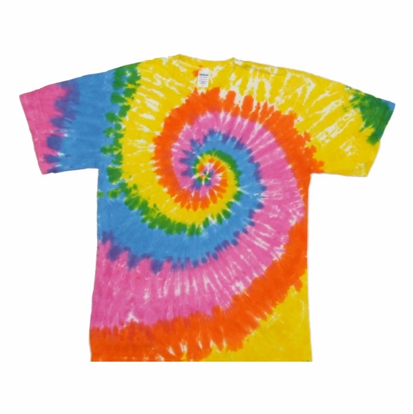 Rainbow Light Spiral Tie Dye T Shirt