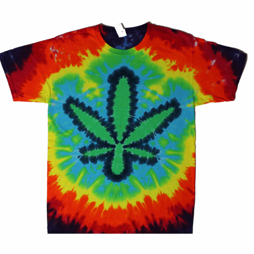 Rainbow Pot Leaf Tie Dye Shirt