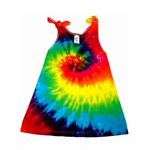 Rainbow Spiral Toddler Dresses with Straps