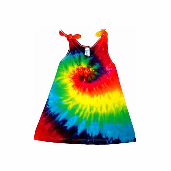 Rainbow Spiral Toddler Dresses with Straps