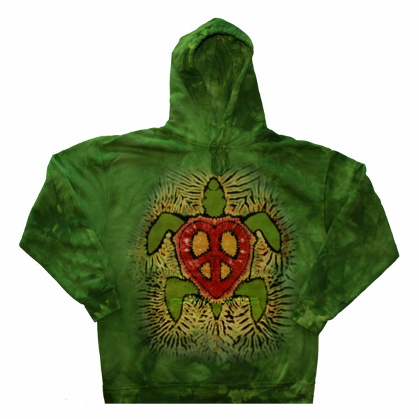 Rasta Peace Sign Tie Dye Turtle Hoodie
