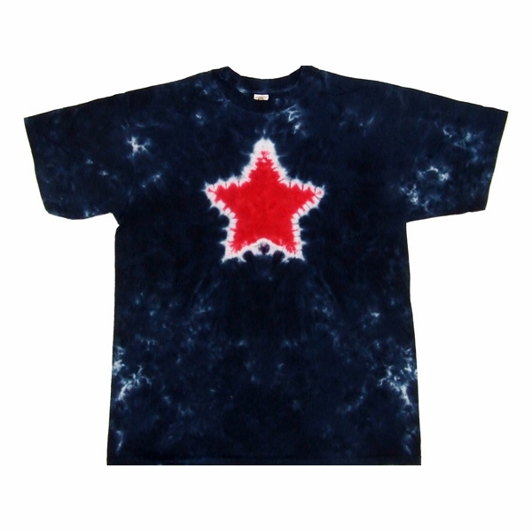 Red Blue Star Tie Dye Tee Youth