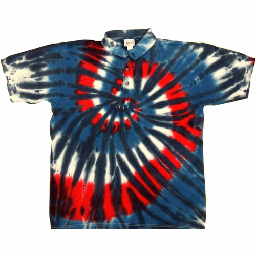 Red White Blue Collared Shirt