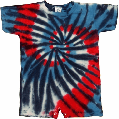 Red Wild Blue Tie Dye Romper