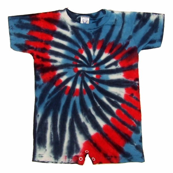 Red Wild Blue Tie Dye Romper