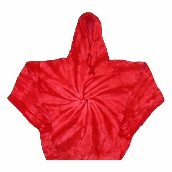 Tie Dye Hooded Red Spiral Sweatshirt