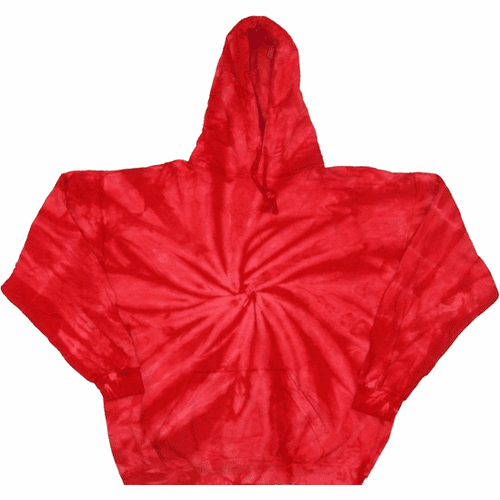 Tie Dye Hooded Red Spiral Sweatshirt