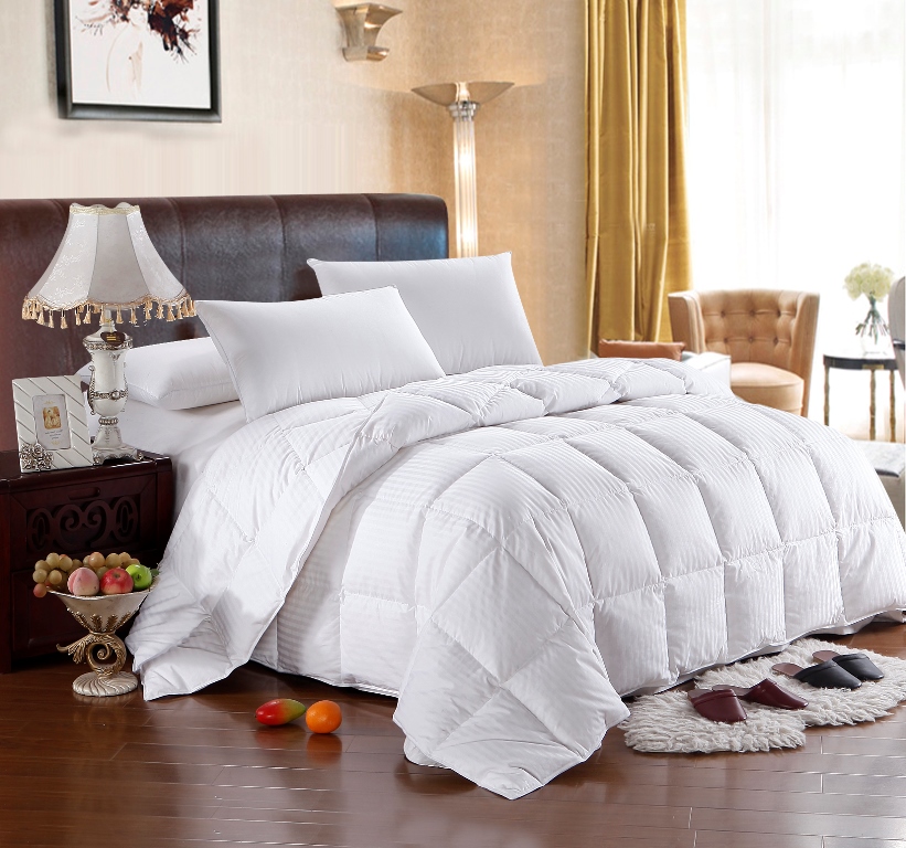 Luxurious Goose Down Stripe Comforter 100 Egyptian Cotton Cover