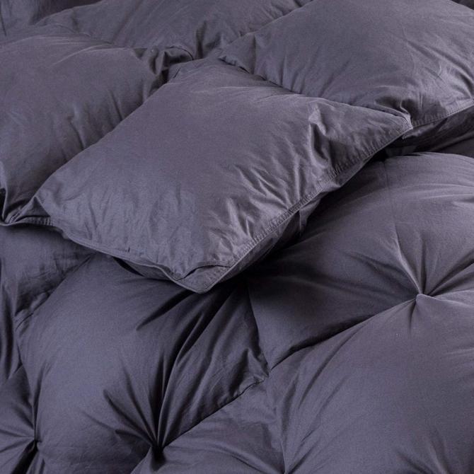 Grandeur Linens Luxurious Goose Down Gray Comforter Duvet Insert