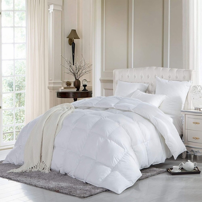 Siberian Goose Down Comforter, Duvet Insert Luxury Egyptian Linens
