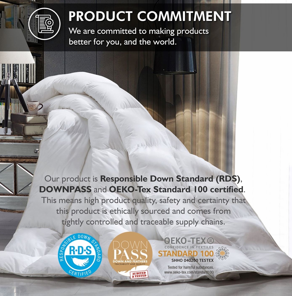 Luxurious Queen Size Goose Down Feather Fiber Comforter Luxury