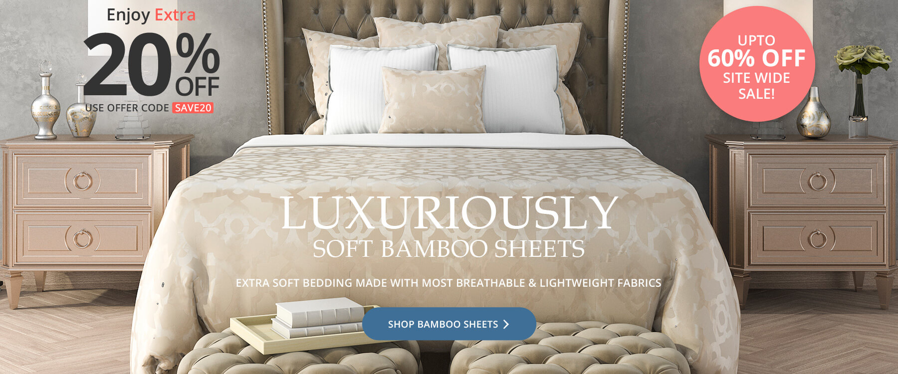 Luxuriously Soft Bamboo Sheets -  Extra Soft Bedding Made with Most Breathable and Lightweight Fabrics