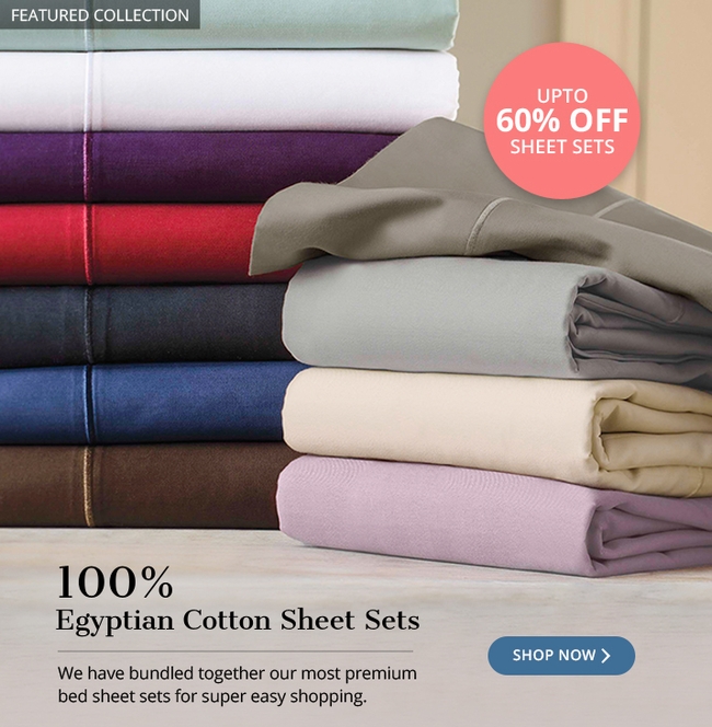 100% Egyptian Cotton Sheet Sets
