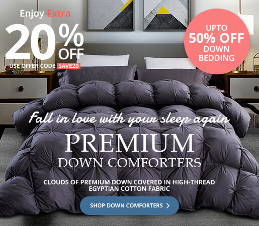 Premium Down Comforters - Clouds of Premium Down Covered In High-Thread Egyptian Cotton Fabric