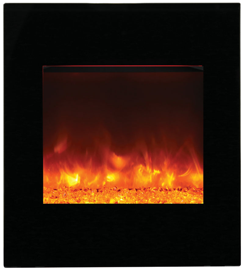 Amantii 24 Inch Wall and Corner Mount Electric Fireplace with Glass Surround